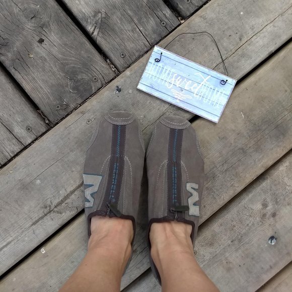 Merrell front zip suede Arabesque slip on sneaker NWOT - Picture 2 of 9